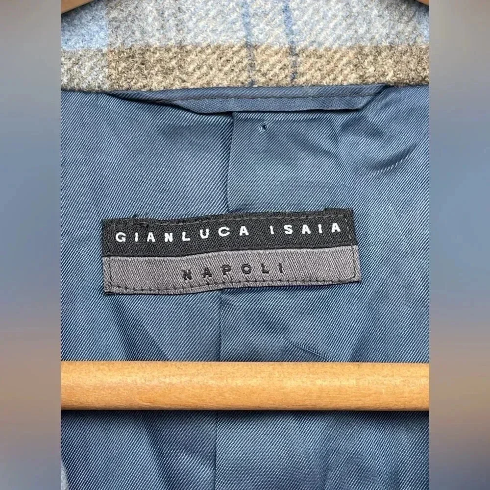 Gianluca Isaia Sport Coat, Cashmere + Wool plaid size 44R